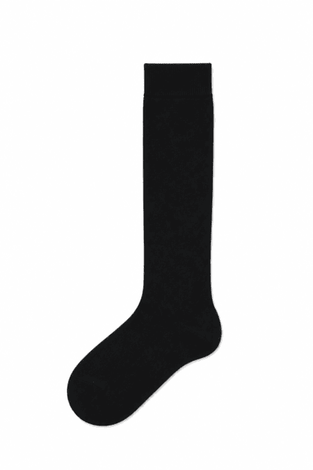 Meias Altas em Algodão Penteado Superior | Sem Costura na Biqueira | Ref. 2465.M - Preto, 35-38