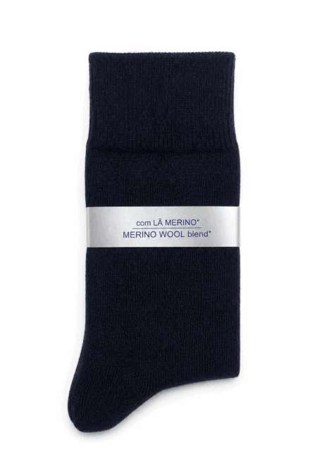 Meias de Homem Lisas com Lã Merino Premium | Sem Costura na Biqueira | Ref.11476 - Preto, 41-43