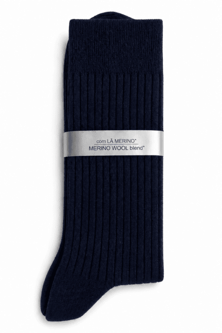 Meias de Homem Canelada com Lã Merino Premium | Sem Costura na Biqueira Ref.11475