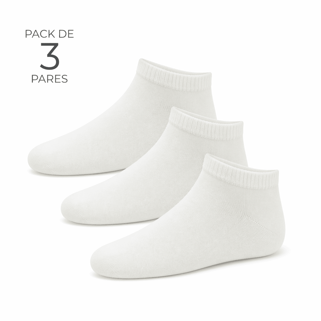 Pack de 3 Pares de Soquetes Unissexo para Criança | Sem Costura na Biqueira | Ref.7121 - Image 5