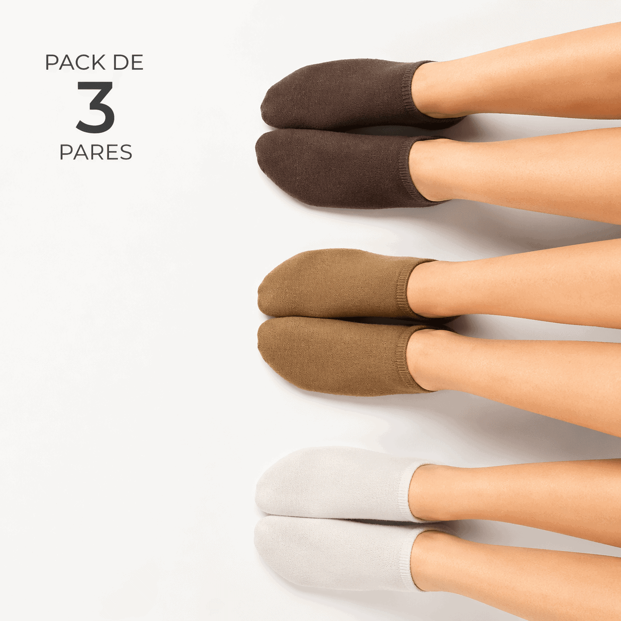 Pack de 3 Pares de Soquetes Unissexo para Criança | Sem Costura na Biqueira | Ref.7121 - Image 2