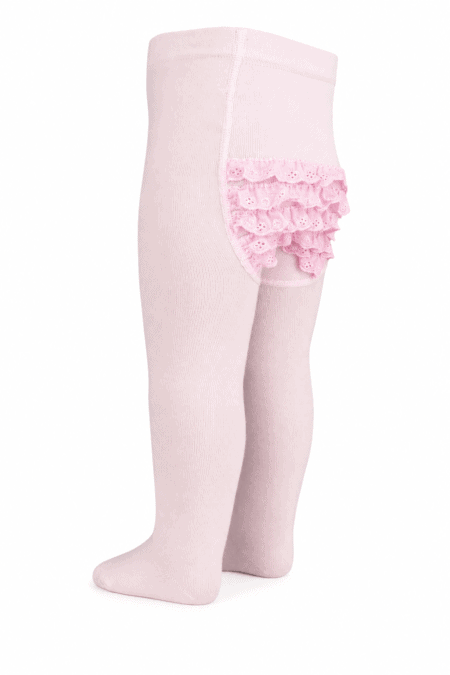 Collant de Bebé em Algodão com Renda no Rabo | Ref. 14965