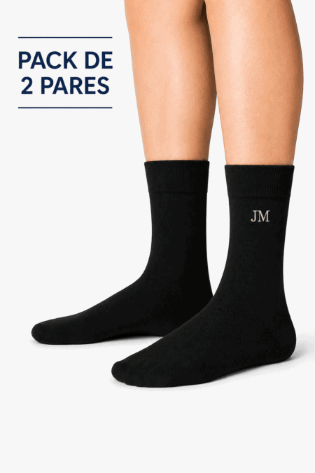Pack de 2 Meias Personalizáveis com Viscose | Toque Suave e Confortável | Sem Costura na Biqueira | Ref.8579