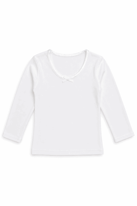 Camisola Interior de Menina 1OO% Algodão com Carda Suave | Sem Costuras Laterais - Branco, T-4
