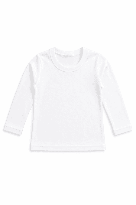 Camisola Interior Infantil Unissexo 1OO% Algodão com Carda | Sem Costuras Laterais - Branco, T-4