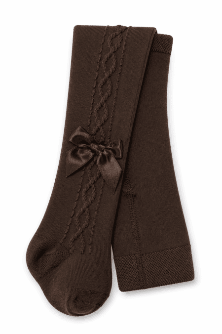 Collant de Bebé em Algodão Penteado Superior com Trabalhado e Laço de Cetim | Ref.14951