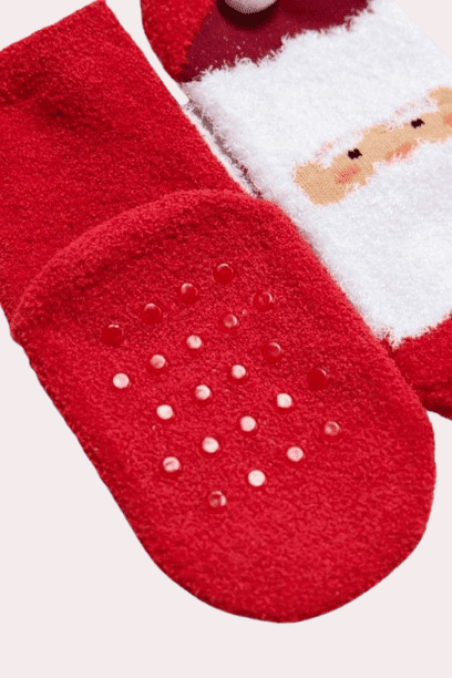Meias de Pai Natal com Antiderrapante | Oferta de Envelope Natalício