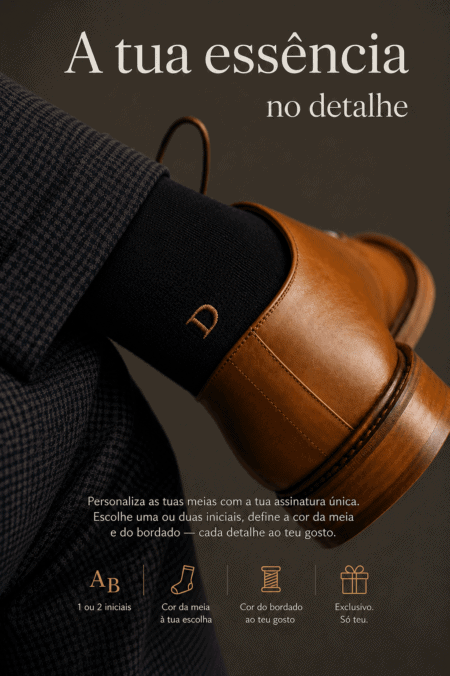 Meias Personalizáveis em Algodão Penteado Superior | Bordado Acima do Calcanhar | Sem Costura na Biqueira | Ref. 4279