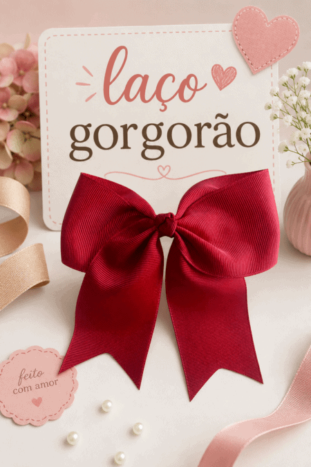 Laço Gorgorão Cereja  | Grande