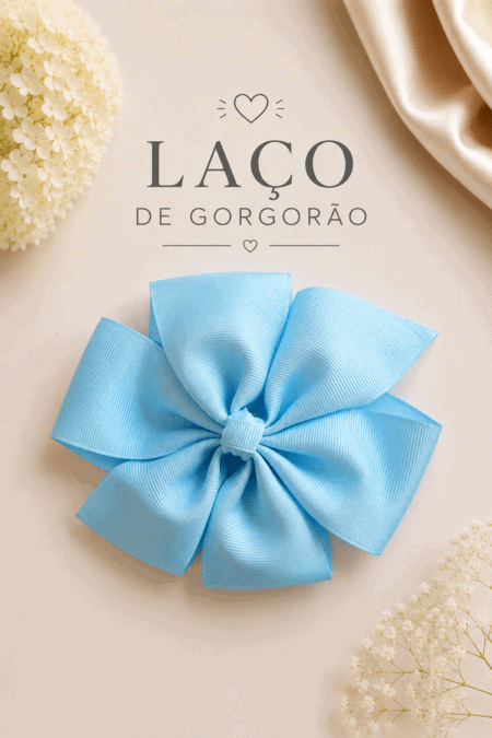 Laço Gorgorão Azul Bebé  | Grande