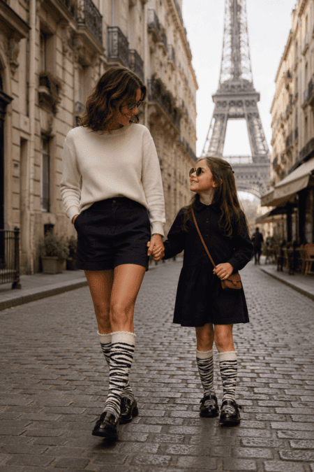 Pack Mãe & Filha – Meias Altas Zebra | Sem Costura na Biqueira | Ref.20599