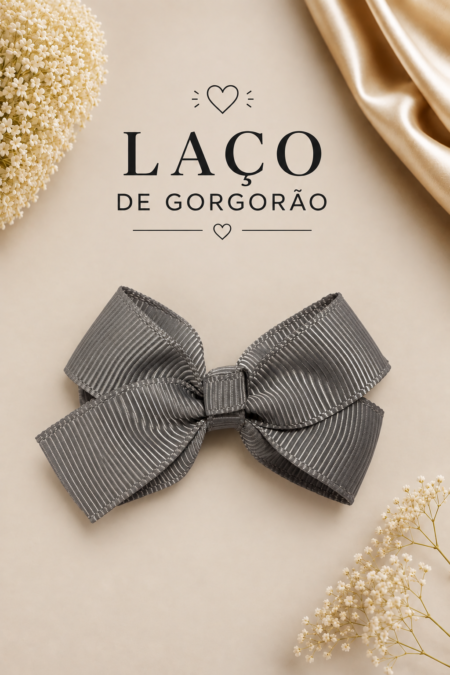 Laço Gorgorão Cinza | Pequeno