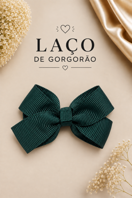 Laço Gorgorão Verde Garrafa | Pequeno