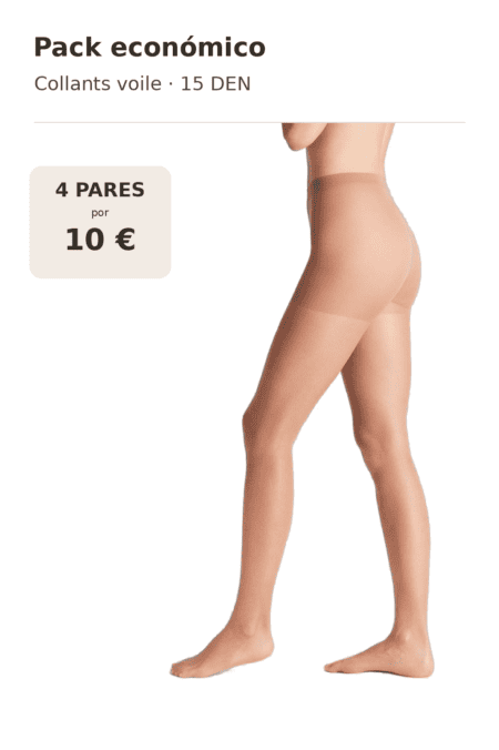 Pack Económico de 4 Collants Voile Brilho com Reforço I5 DEN