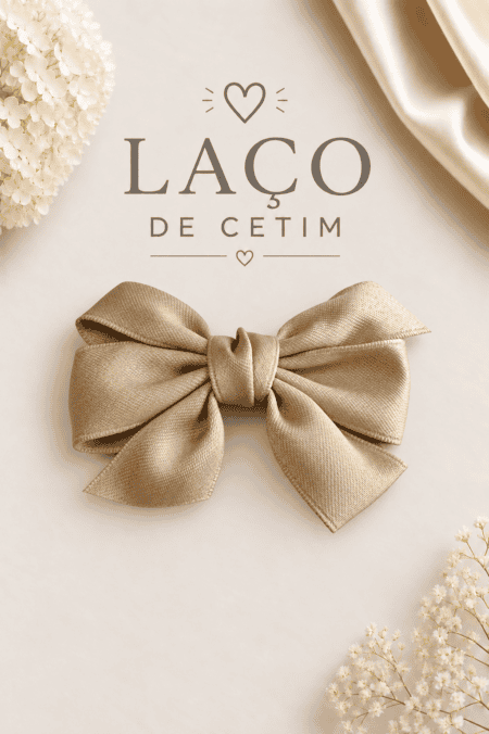 Laço de Cetim | Bege | Pequeno