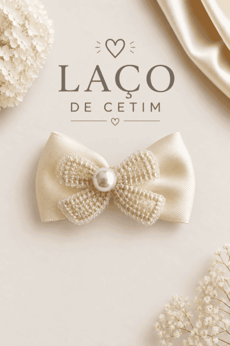 Laço de Cetim | Pérola com Pérola | Pequeno